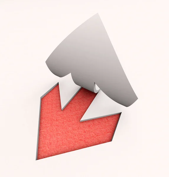 Cut out arrow red — Stock Photo, Image