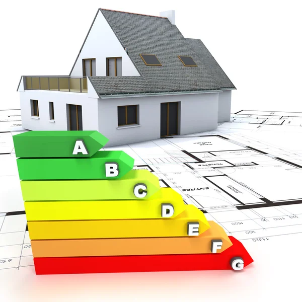 Construção residencial eficiente em termos energéticos — Fotografia de Stock