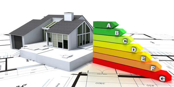 Energie efficiënt huis bouw — Stockfoto