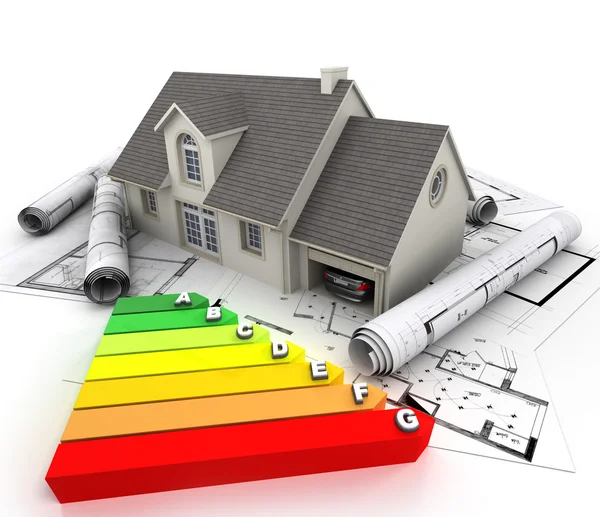Energie efficiënt huis bouw — Stockfoto