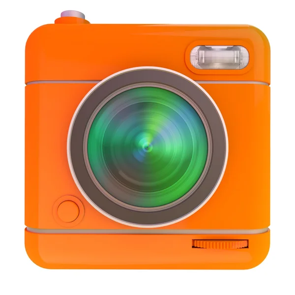 Orange photo camera icon — Stock Photo, Image