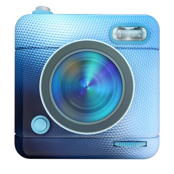 Camera icon blue — Stock Photo, Image