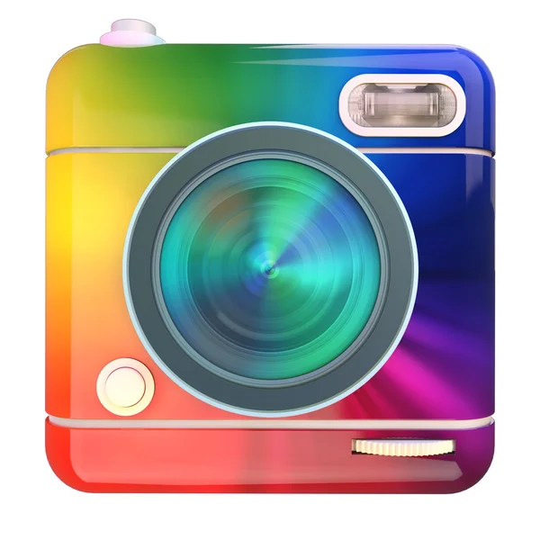 Camera icon rainbow — Stock Photo, Image