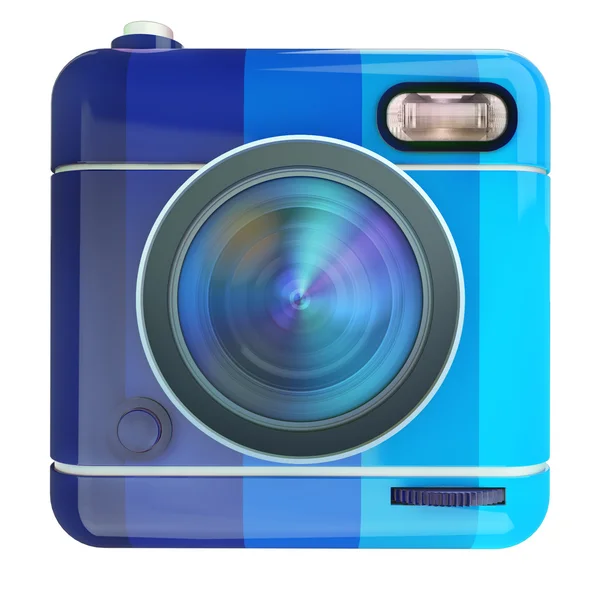 Camera icon blue — Stock Photo, Image