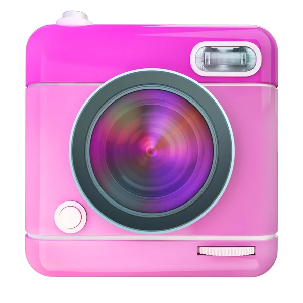 Kamera simgesi pembe — Stok fotoğraf