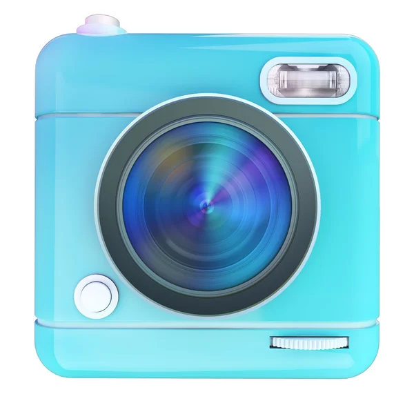 Ícone de câmera azul — Fotografia de Stock