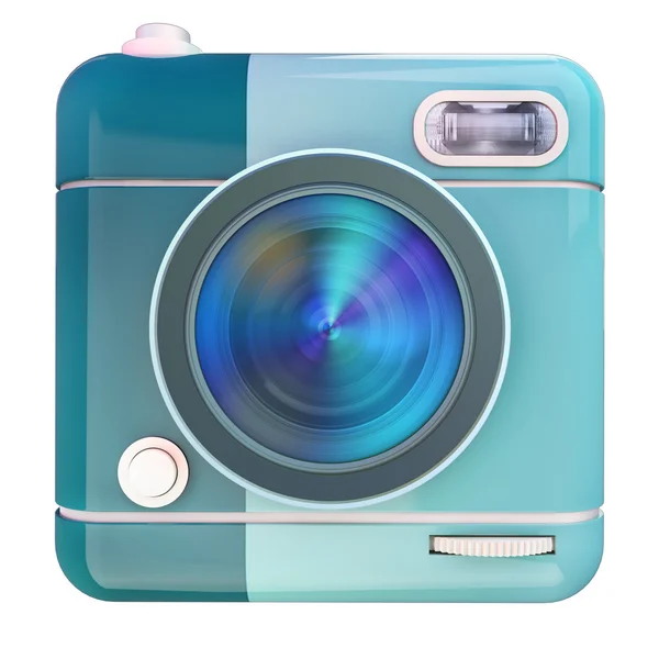 Icono de cámara azul — Foto de Stock