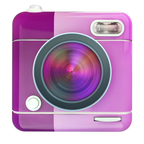 Ícone de câmera rosa — Fotografia de Stock