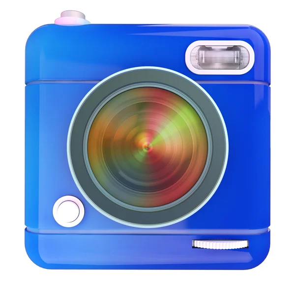 Camera icon blue — Stock Photo, Image