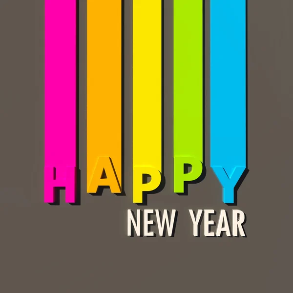 Feliz Ano Novo em linhas coloridas — Fotografia de Stock