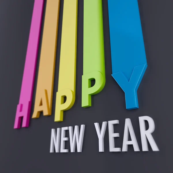 Happy New Year in colorful lines — Stock Photo, Image