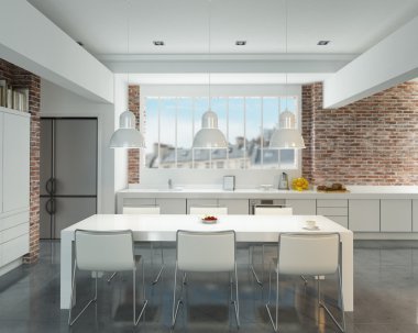 Çatı katı mutfak etkileyici