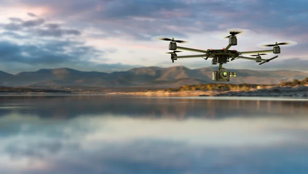 Drone flying in nature — Stock Photo, Image