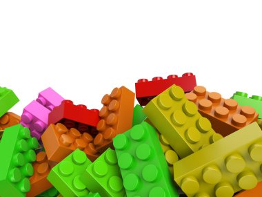 Renkli oyuncak plastik tuğla arka plan 