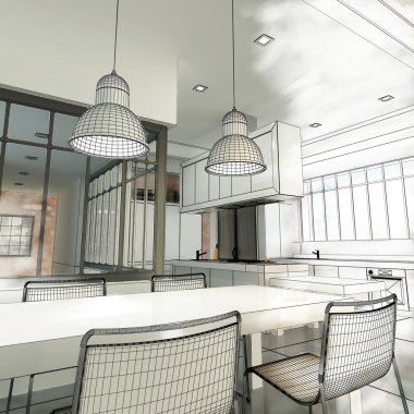 Çatı katı mutfak tel kafes