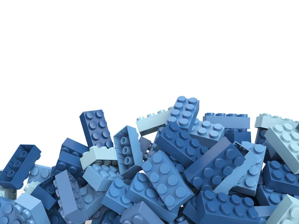 Brinquedo de plástico tijolos azuis — Fotografia de Stock