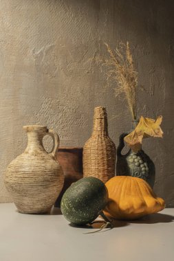 Bir sürahi balkabağı ve kabakla sakin bir hayat