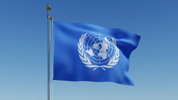 Флаг Организации Объединенных Наций — стоковое фото