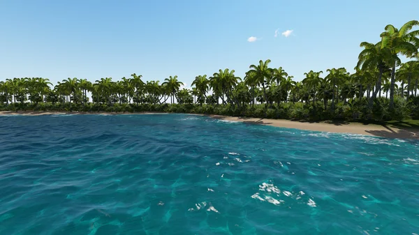 Tropikalna wyspa, plaża i morze — Zdjęcie stockowe