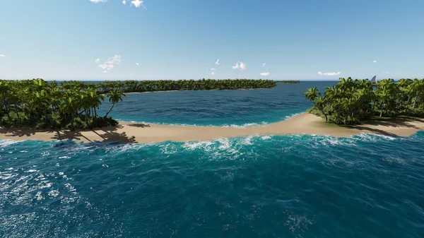 Bela ilha tropical no mar azul-turquesa — Fotografia de Stock