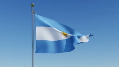 Arjantin bayrağı mavi gökyüzü karşı