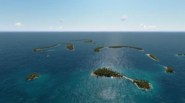 Alt tropikal adaların havadan kıyı görünümü