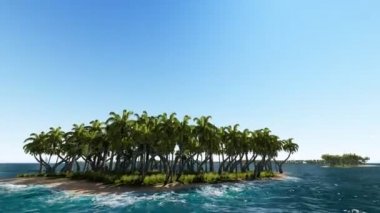 Bir cennet tropikal Adası Denizi havadan görünümü.