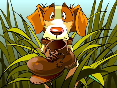 Ava komik köpek düzensiz Ayakkabı bulundu