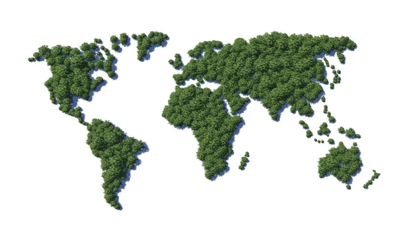 Παγκόσμιο χάρτη. Πράσινη Γη. — Φωτογραφία Αρχείου