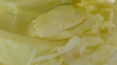 Bir karıştırıcıda kıyılmış lahana