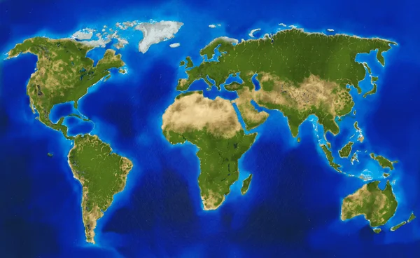 Physical world map — Stock Photo, Image