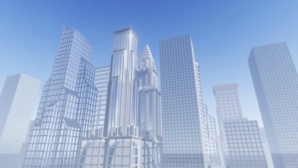 Güneşli bir gün, New York'un Manhattan Skyline havadan görünümü — Stok video