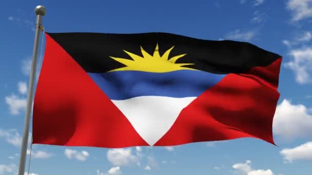 Antigua y Barbuda bandera — Vídeo de stock