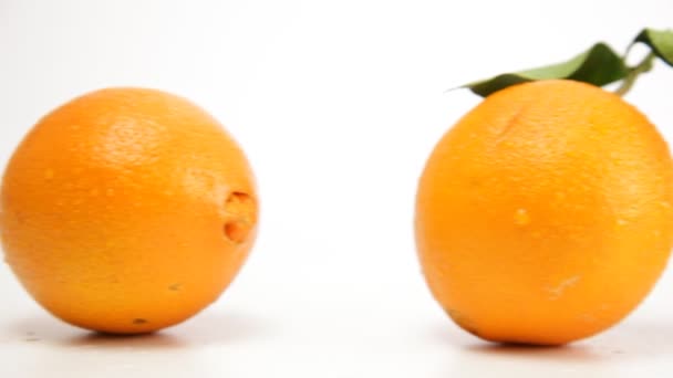 Oranges mûres sur fond blanc 