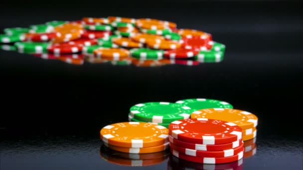 Casino chips stacks. time-lapse. — Stockvideo