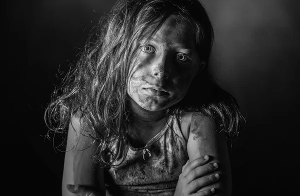 Kara günü pis çocuk — Stok fotoğraf
