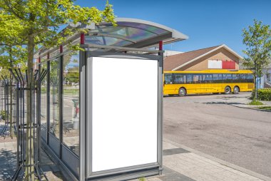 Boş otobüs durağı Billboard Mockup