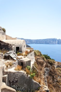 Oia Santorini terkedilmiş evlerde