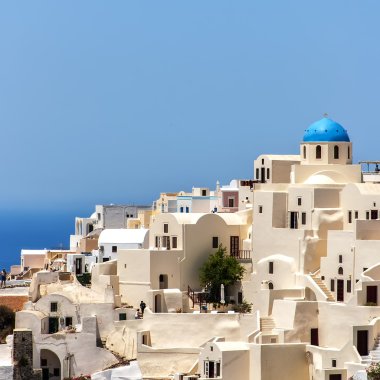 Santorini Oia Cityscape kilise ile