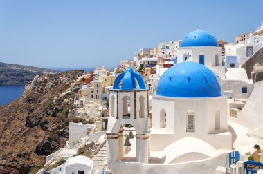 Santorini Oia ünlü görünümü