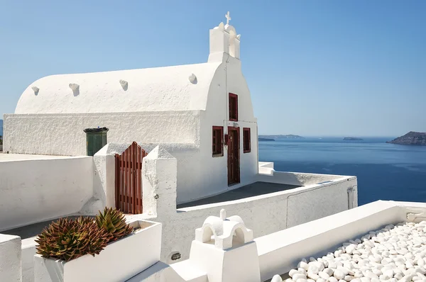 Oia Village Chiesa Bianca — Foto Stock