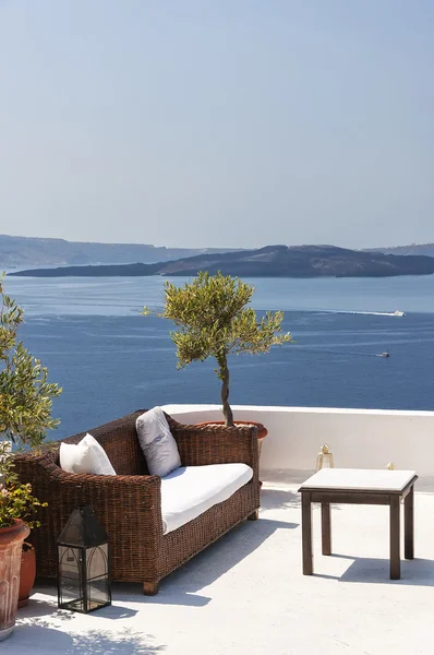 Santorini Oia Sofa — Stockfoto