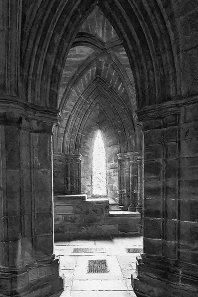 Glasgow kathedraal interieur digitaal schilderen — Stockfoto