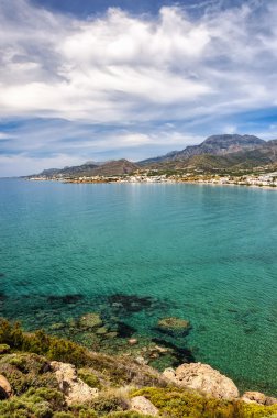Makrygialos kıyı şeridi Yunanistan