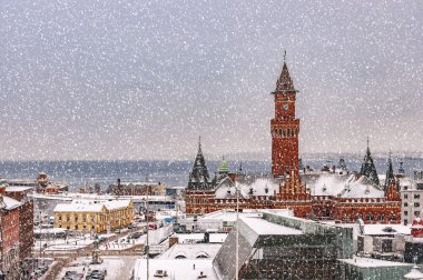 Karlı Helsingborg manzarası
