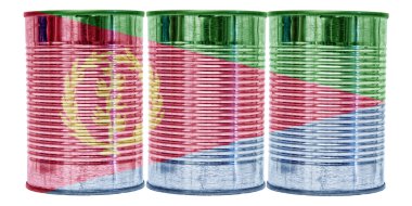 Eritre bayrağı teneke kutular