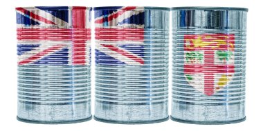 Fiji bayrağı teneke kutular