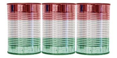 Macaristan bayrağı teneke kutular