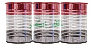 Irak bayrağı teneke kutular