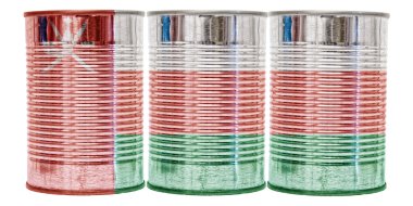 Umman bayrağı teneke kutular